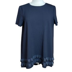 COS navy hi low top with ribbon trim medium